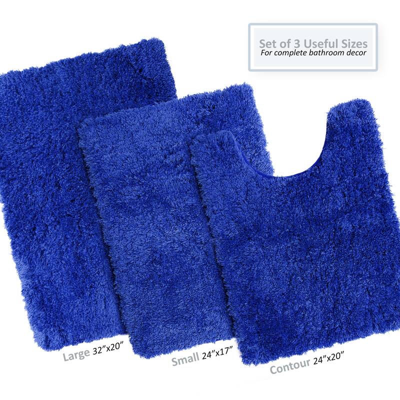 Porch & Den Lorena Shaggy/ Non-slip Rubber Backed Bath Rug Set
