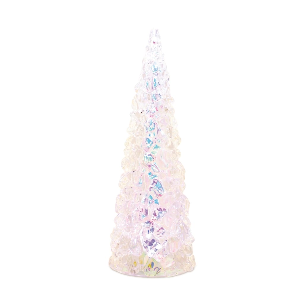 LED Iridescent Pine Tree with Timer for Holiday Decor Tabletop Display