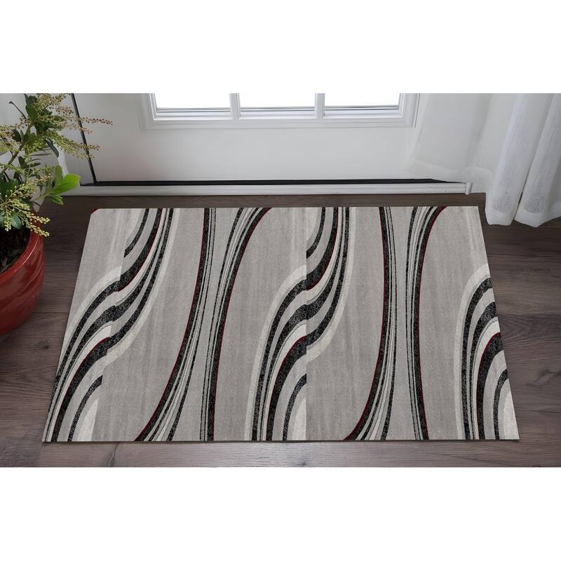 HomeRoots Abstract Modern Runner Area Rug - 60.00 in. x 27.00 in.  x 0.30 in.