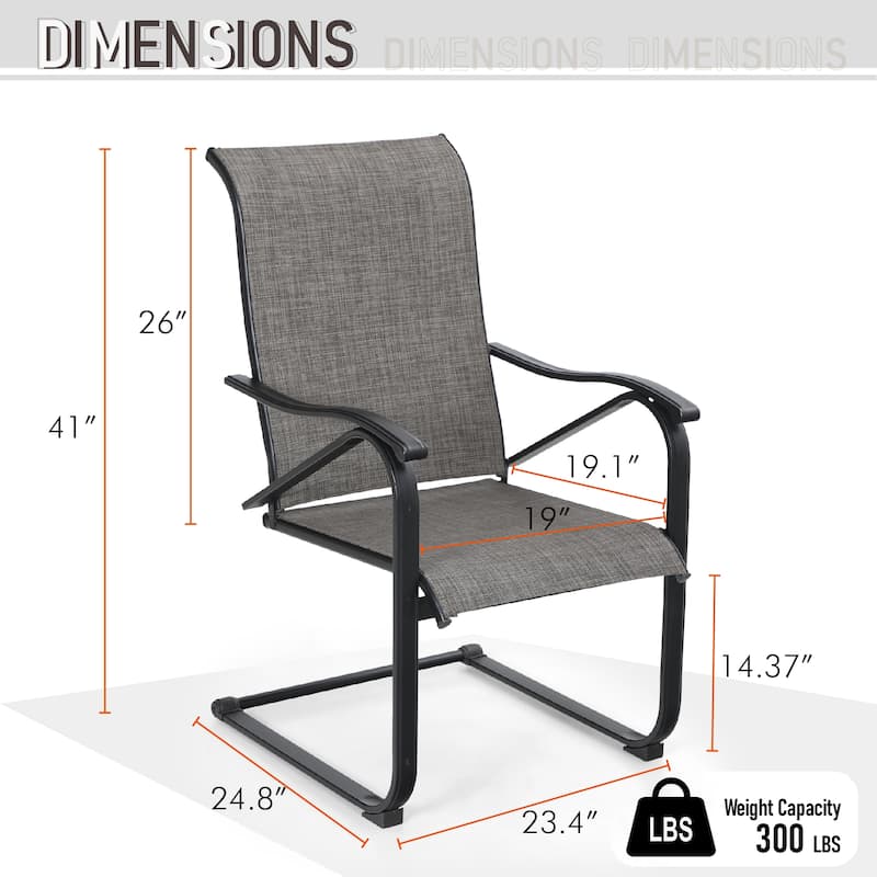 5-Pieces Patio Dining Set, Including 1 Steel Frame Table with Umbrella Hole and 4 C spring Patio Chair
