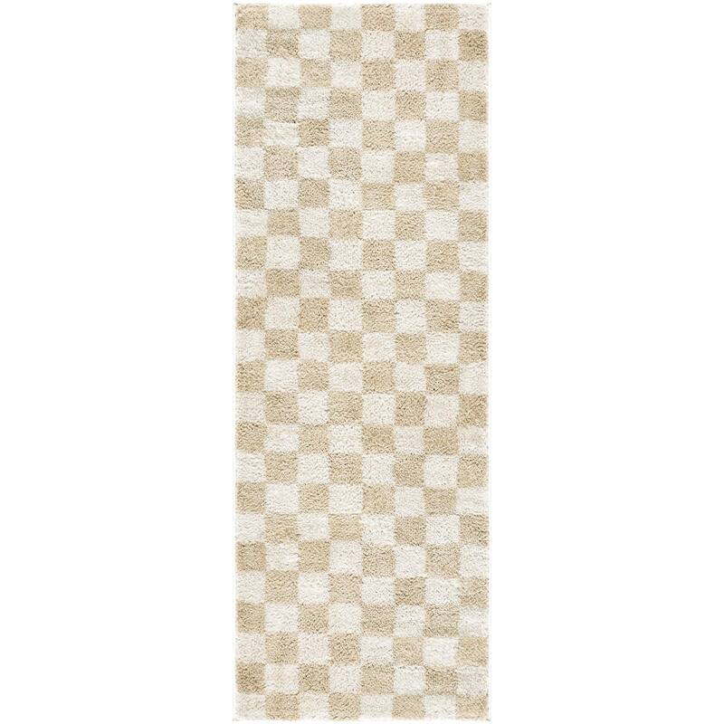 Livabliss Scandinavian Fossay Shag Stripe Washable Area Rug