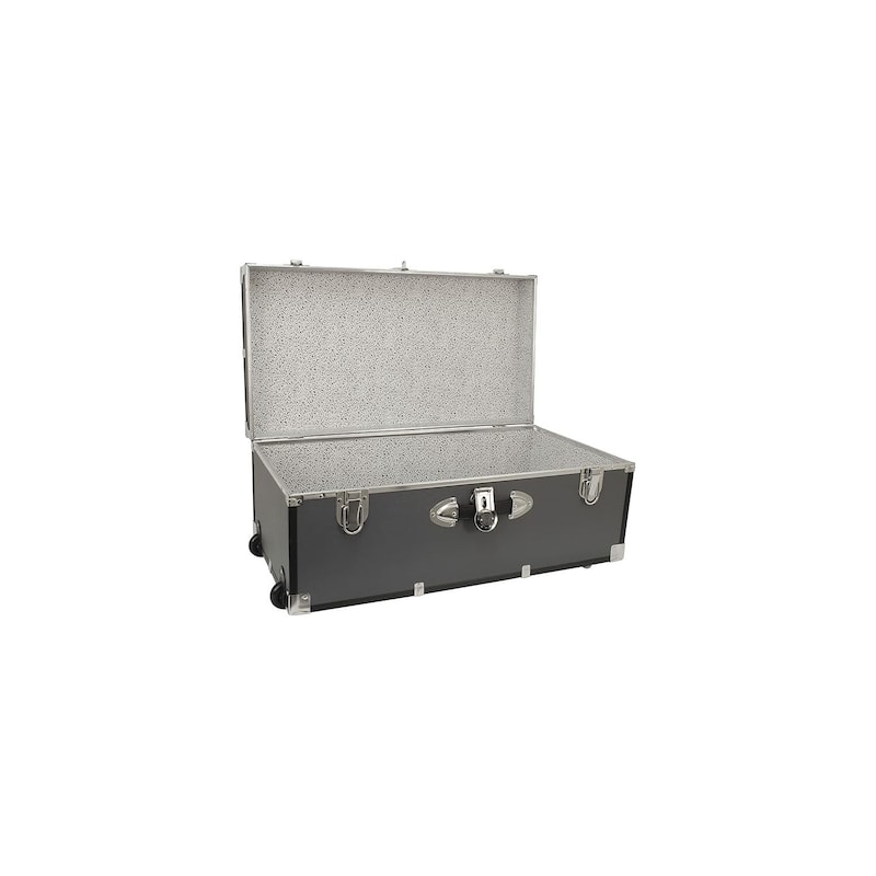 HomeStock Lockable Under Bed Storage Trunk - Heavy Duty Portable Footlocker for College Dorms & Camps with Secure Latch Closure