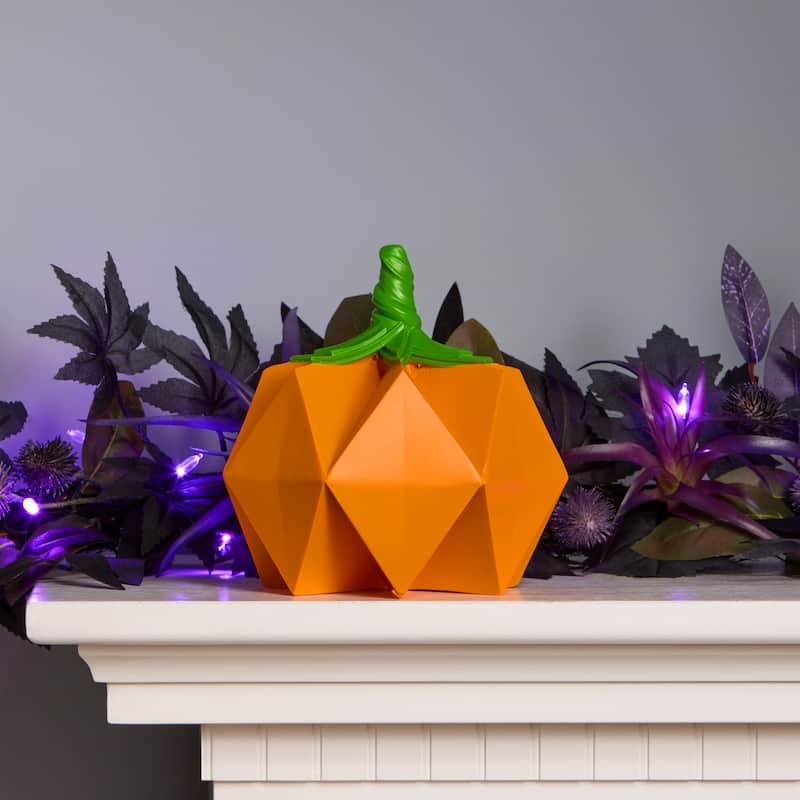 National Tree Company 6" Orange Halloween Origami Pumpkin Tabletop Decoration - 6 in