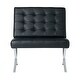preview thumbnail 7 of 23, Attriom Modern Leather and Chrome Slipper Chair for Living Room - 30.25 x 26 x 34.75"