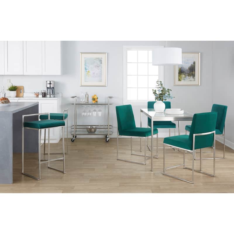 Silver Orchid Forrest High Back Stainless Steel Dining Chair (Set of 2)