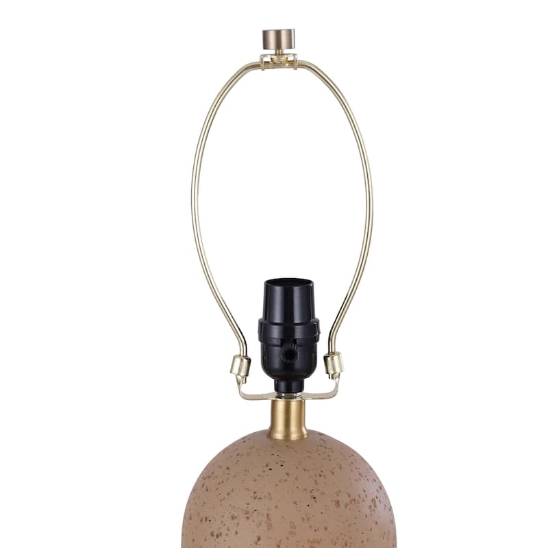 26" Painted Ceramic Accent Table Lamp with Drum Linen Shade