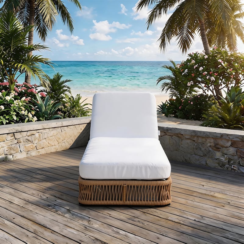 Adjustable Backrest Outdoor Chaise Lounge Chair Patio Pool Lounger