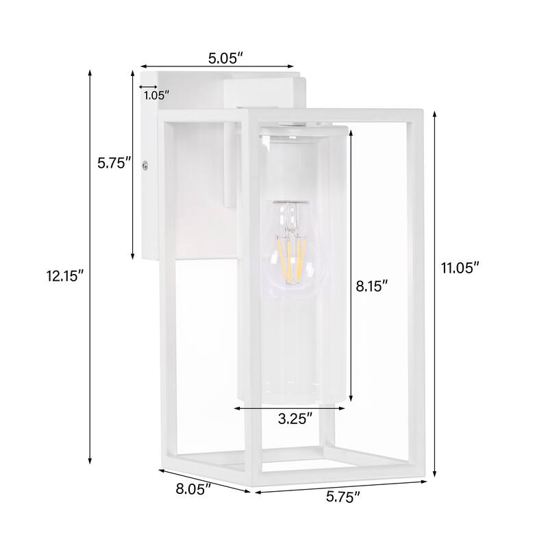 1-Light Outdoor Wall Lights, Outdoor Wall Lantern with Glass Shade