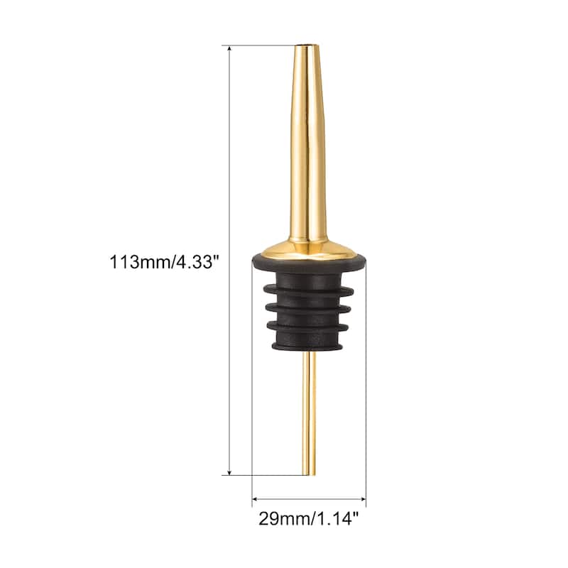 4pcs Stainless Steel Liquor Pourer Wine Bottle Pour Spout Stopper Gold