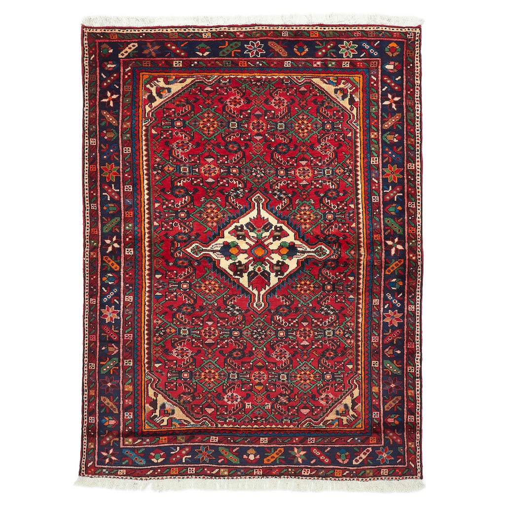 ECARPETGALLERY Hand-knotted Andelz Red Wool Rug - 4'9 x 6'6