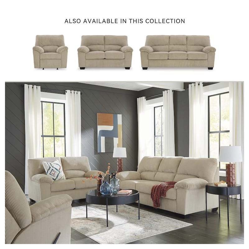 Signature Design by Ashley SimpleJoy Loveseat - 63"W x 38"D x 40"H