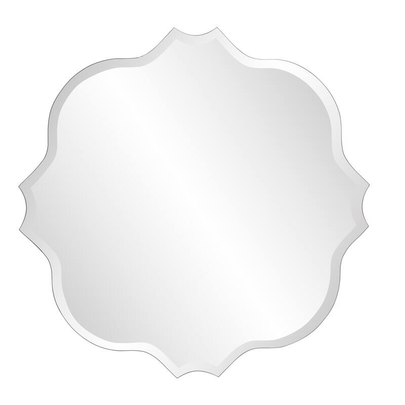 Allan Andrews Copper Grove Frameless Beveled Mirror with Scalloped and Curved Edges - 36"D