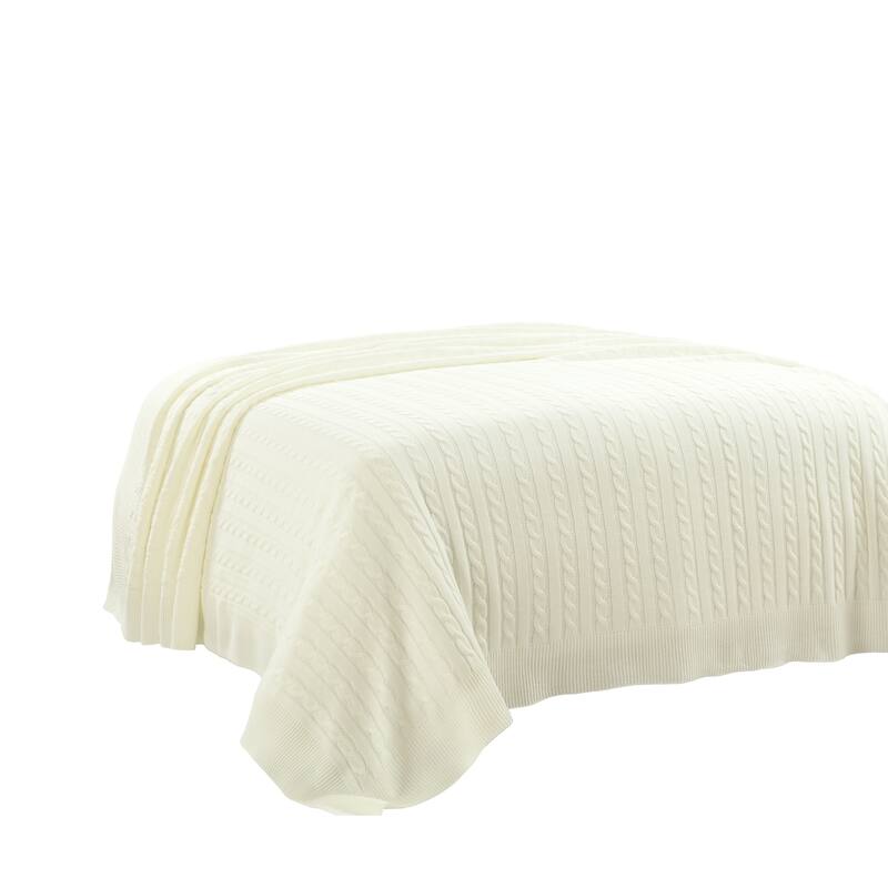 Lush Decor Cable Soft Knitted All Season Blanket/Coverlet