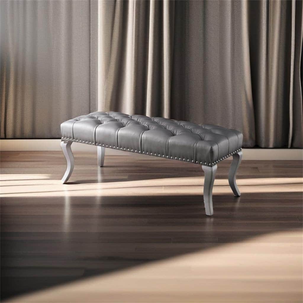 Upholstered Bench with Nailhead Trim