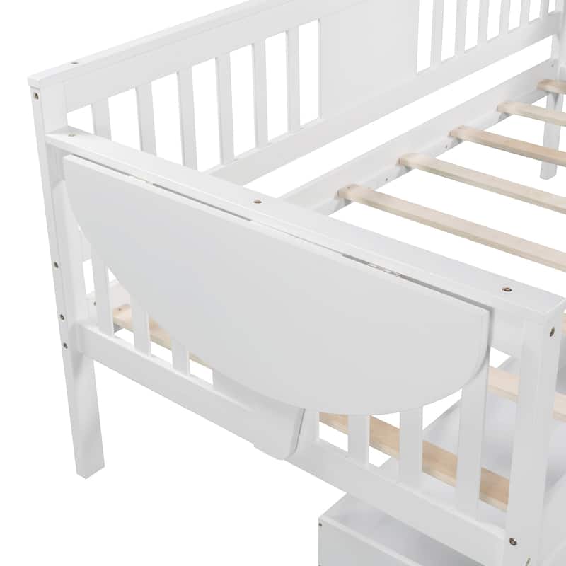 Daybed with 2 Drawers and Wood Slat Support