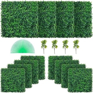 VEVOR 12 Piece 20"x20" Artificial Boxwood Panels for Indoor & Outdoor Use, Green - 11