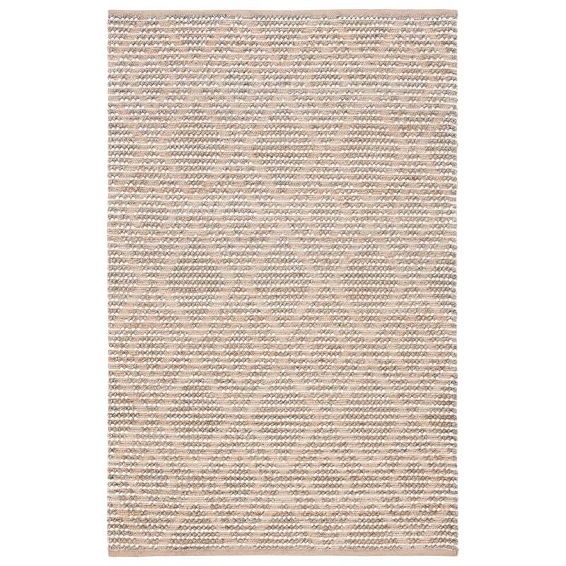 SAFAVIEH Handmade Natura Inna Diamond Jute & Wool Rug - 6' Square - Natural/Grey