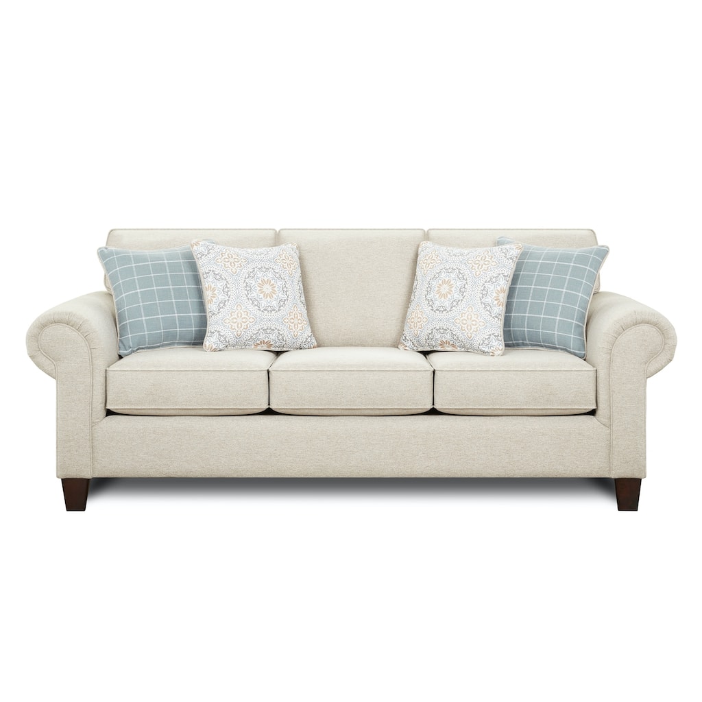 Bates Nickle Rolled Arm Stationary Sofa