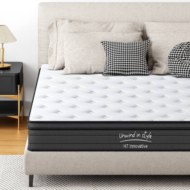 Medium Firm Mattress 10 Inch Hybrid Mattress Individually Pocketed Innerspring（Twin/Full/Queen/King）