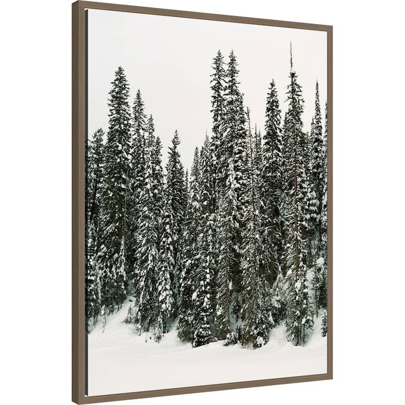 Winter Trees I by Justine Milton (23 x 30 in.), Framed Canvas Wall Art Print - Sylvie Dark Gold
