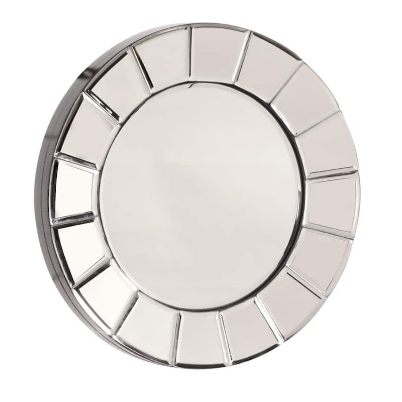 Allan Andrews Round Tiled Dina Accent Wall Mirror - Chrome - 12" H x 12" W x 1" D