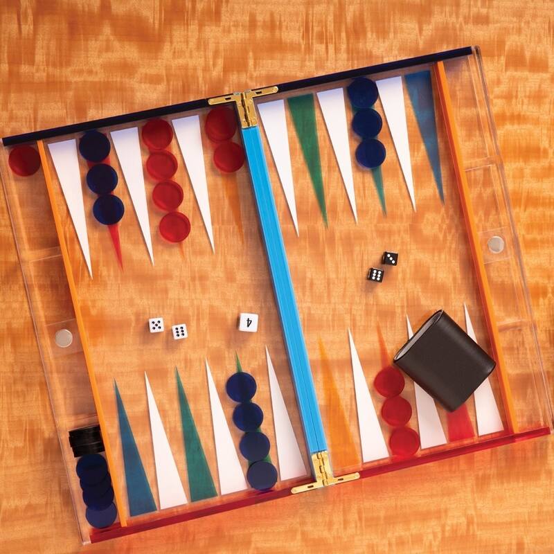 Curata Multi-Colored Acrylic Backgammon Set