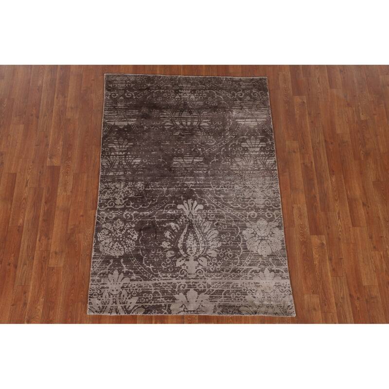All-Over Abstract Indian Modern Area Accent Rug Handmade Wool Carpet - 3'7"x 5'4"