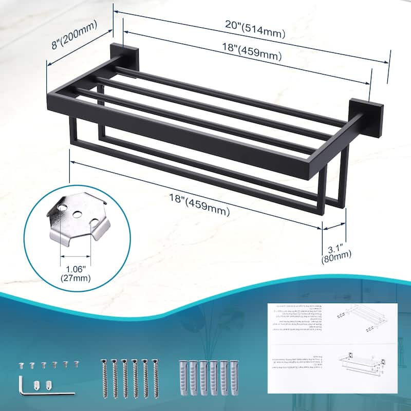 WOWOW 2-Tier Stainless Steel Bath Towel Rack