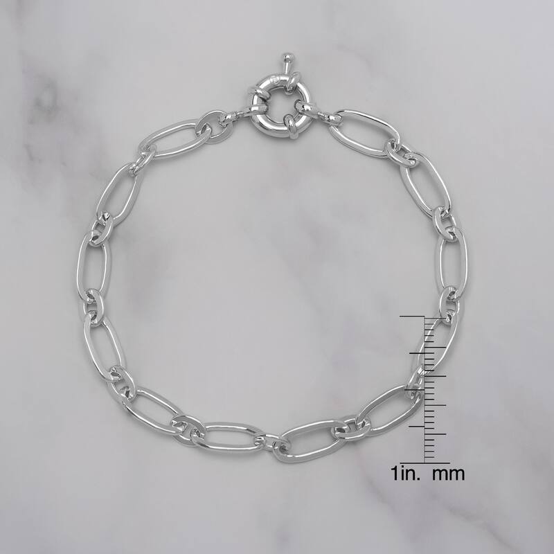 Victoria Townsend Silver Plated Thin Rolo Link Bracelet