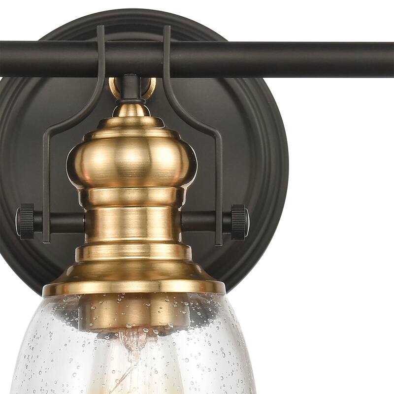 Elk Home Chadwick Oiled Bronze With Seedy Glass 3 Light Vanity Light