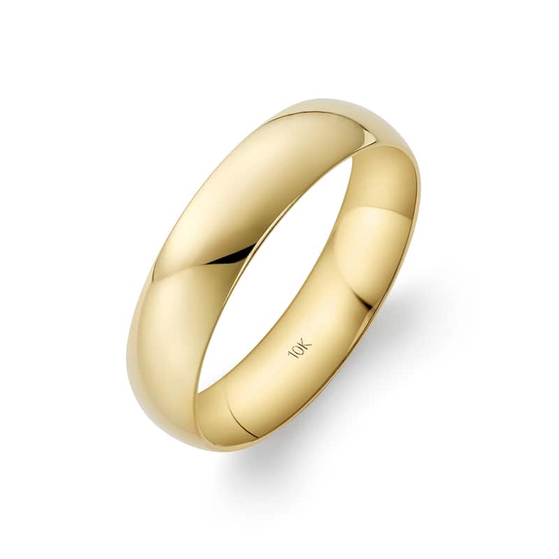 Clover Yellow Gold Comfort Fit Wedding Band - 12.5 (5mm) - 10k