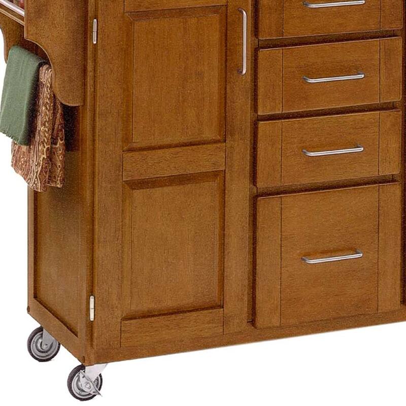 Homestyles Create-A-Cart Brown Wood Kitchen Cart - 48" x 18" x 36"
