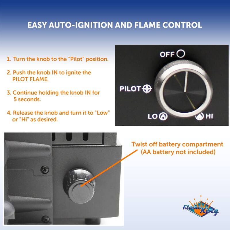 Flame King ALOGFIRE Propane Ambiance Log Fireplace, Clean and Smokeless Flame