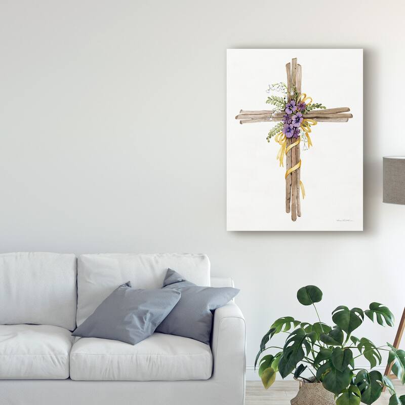 Kathleen Parr Mckenna 'Easter Blessing Cross I' Canvas Art