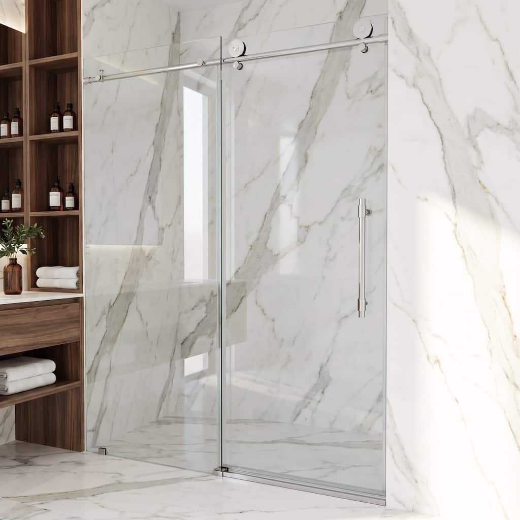 Vigo VG60226076 Elan Hart 76" High x 60" Wide Sliding Frameless Shower