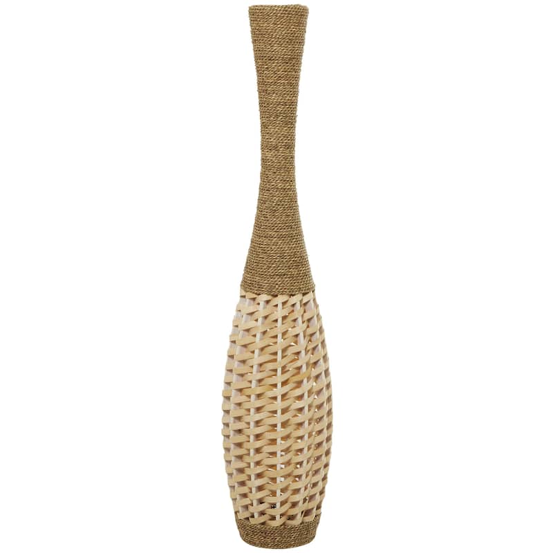 Seagrass Handmade Tall Woven Floor Vase - Brown - Roche River Decor