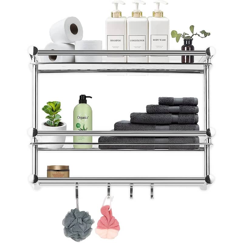 Cheer Collection 2 Tier Wall Mounted Shower Caddy