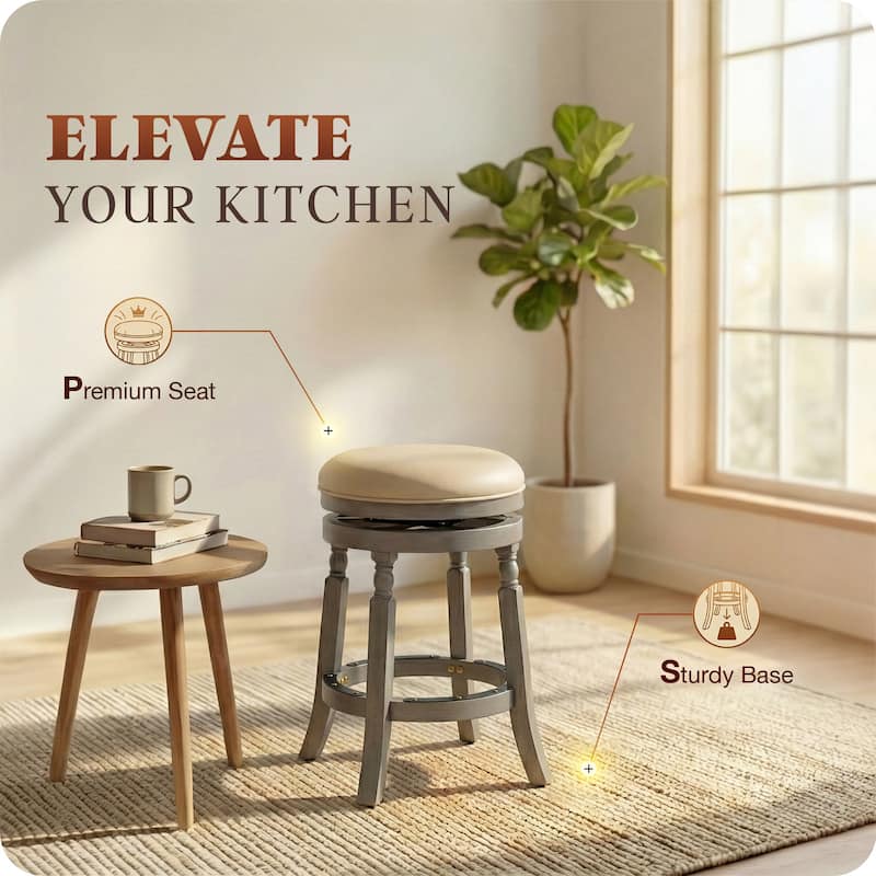 DTY Indoor Living Palmer Lake Backless Swivel Counter or Bar Stool