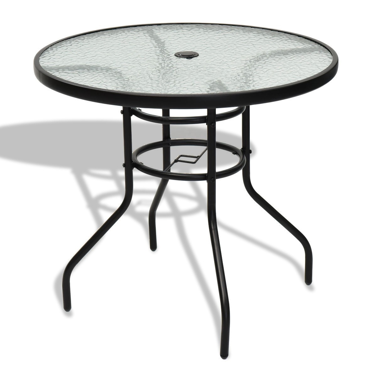 Round glass table top with umbrella hole deals