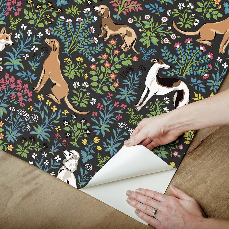 Printfresh Must Love Dogs Charcoal Peel and Stick Wallpaper