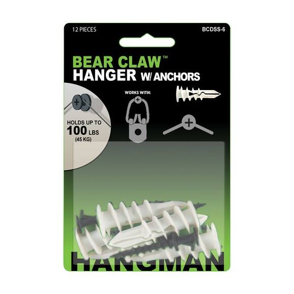 Hangman Self-Drilling Wall Hangers w/Anchors 100 lb 6 each