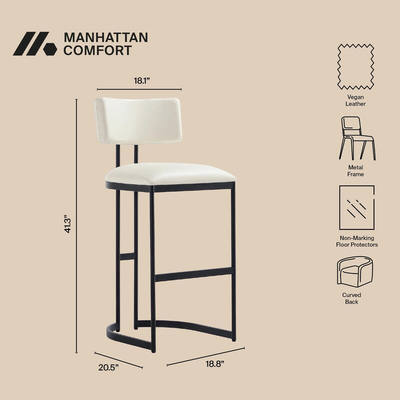 Manhattan Comfort Juno Metal Barstool