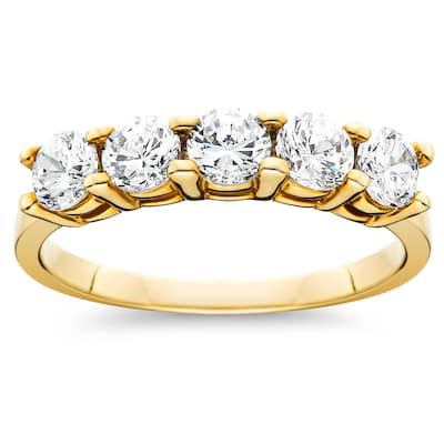 1ct Five Stone Diamond Ring Yellow Gold