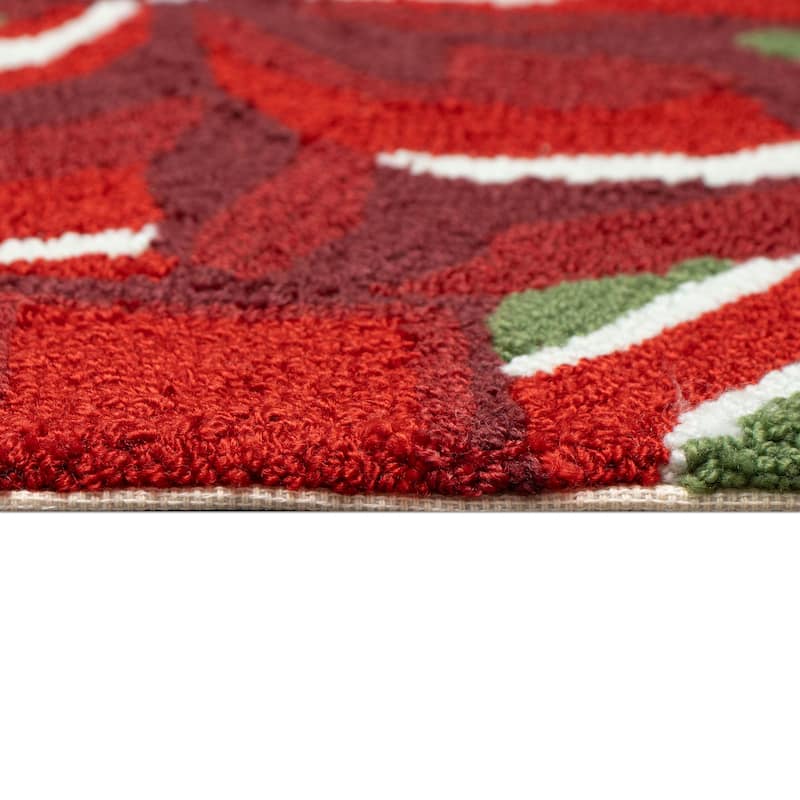 Liora Manne Frontporch Giftbox Indoor/Outdoor Rug Red