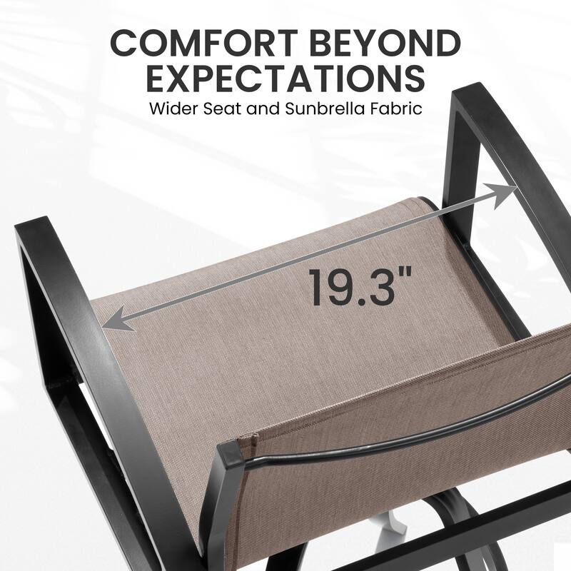 Outdoor All-weather Swivel Aluminum Bar Stools Sunbrella