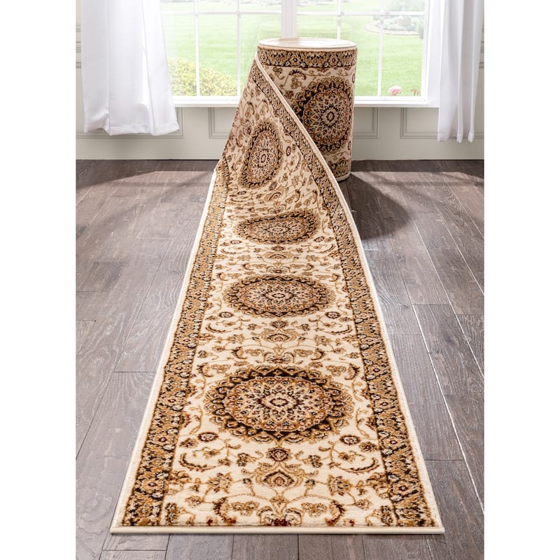 Custom Size Hallway Runner Dulcet Traditional Stair Rug - 2' 3" x 5' - Ivory - Rectangle