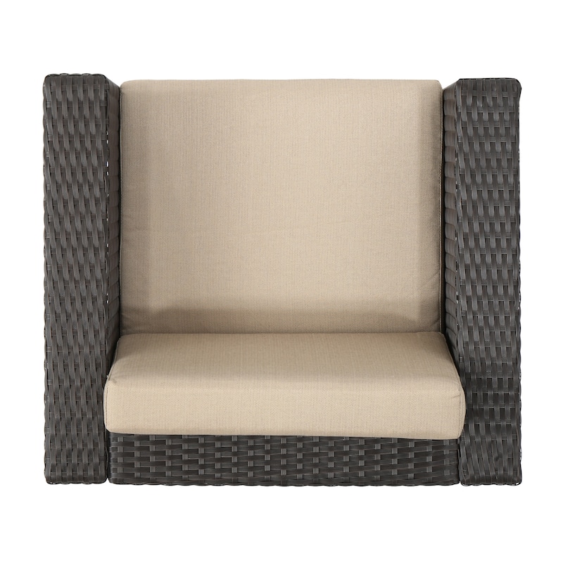 Puerta Outdoor 3-piece Wicker Seating Set with Cushions by Christopher Knight Home