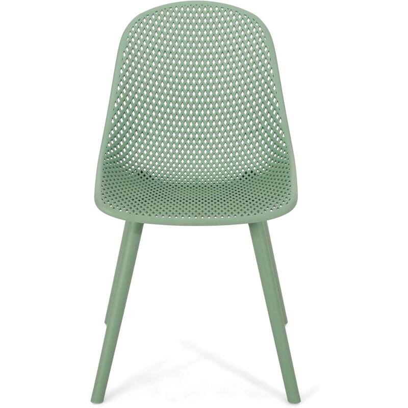 Roomfitters Modern Perforated Dining Chairs (Set of 4), Sleek Lightweight Design for Indoor Outdoor Spaces