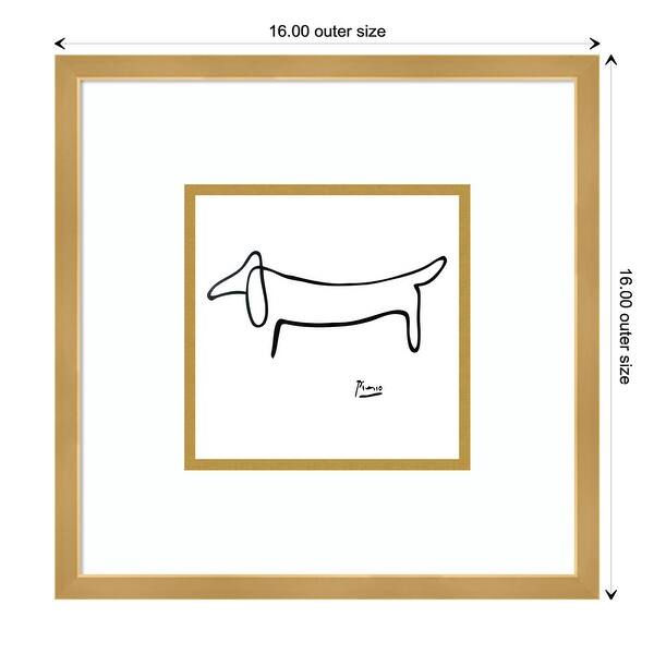 dimension image slide 6 of 12, Le Chien (The Dog) by Pablo Picasso Framed Wall Art Print