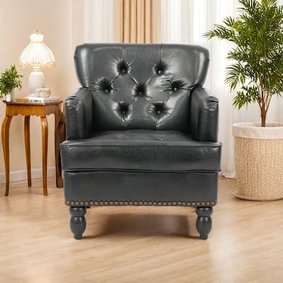 PU Upholstered Club Chair with Hardwood Frame